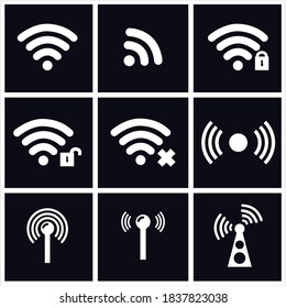 Vector image. Different wireless icons.