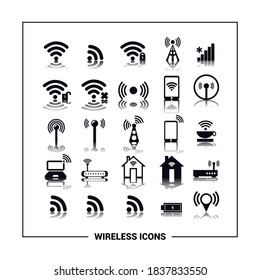 Vector image. Different wireless icons.