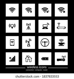 Vector image. Different wireless icons.