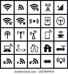 Vector image. Different wireless icons.