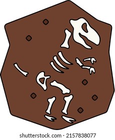 A vector image of a dinosaur fossil