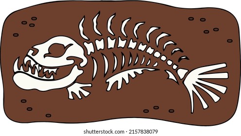 A vector image of a dinosaur fossil