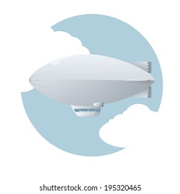Vector image of an dirigible in the sky