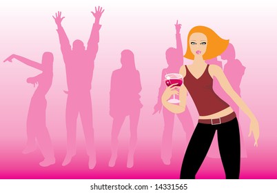 vector image of disco party. may be use like background