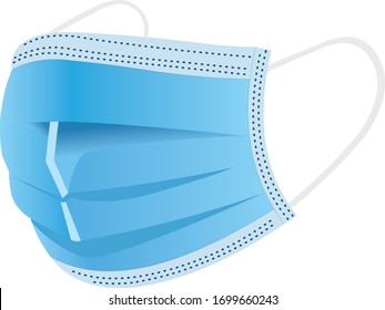 Vector Image of Disposable Surgical Mask, a Personal Protective Equipment