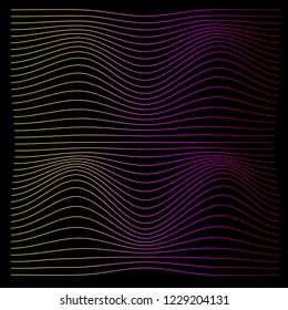 Vector image of distorted holographic pearly neon mesh. Vaporwave cyberpunk illustration EPS 10