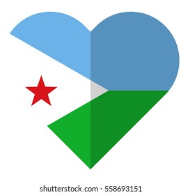 Vector image of the Djibouti flat heart flag