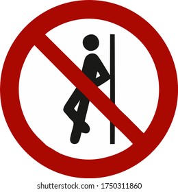 Vector image of the do not lean warning sign