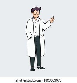 Vector Image of a Doctor's Character for illustration and sticker