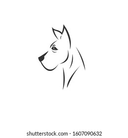 Vector image of an Dog black and white. design style. animal. art. symbol. logo. Illustrator. on white background. Mammals