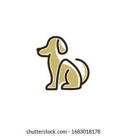 vector image of a dog with a brown line