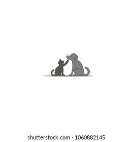 Vector image of an dog and cat design on white background. Petshop
