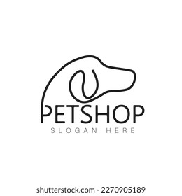 Vector image of an dog and cat design on white background. Petshop