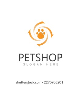 Vector image of an dog and cat design on white background. Petshop