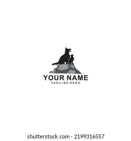 Vector image of dog and cat logo