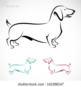 Vector image of an dog (Dachshund) on a white background