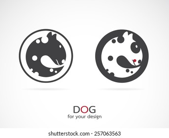 Vector image of an dog design on white background
