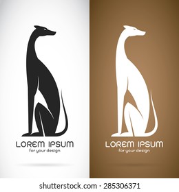 Vector image of an dog design on white background and brown background, Logo, Symbol