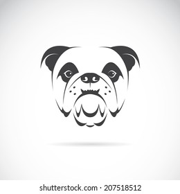 Vector image of an dog face (bulldog) on white background