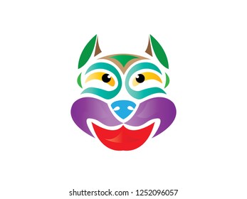 Vector image of a dog face on white background