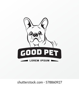 Vector image of an dog, French bulldog logo, Boston Terrier emblem, Good Pet