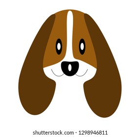 Vector image of an dog head on white background - Vector