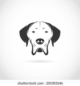 Vector image of dog head on white background