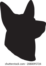 Vector image of a dog head on a white background. German Shepherd.