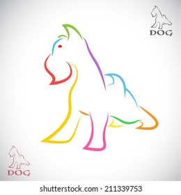 Vector image of an dog (Irish terrier) on white background
