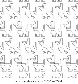 Vector image of a dog. Monochrome pattern. Great for textile and packaging applications.