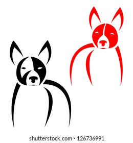Vector image of an dog on white background