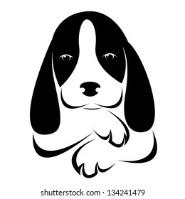 Vector image of an dog on white background