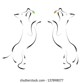  Vector image of an dog on white background