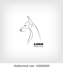 Vector image of an dog on white background