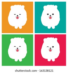 Vector image of an dog  pomeranian on white background