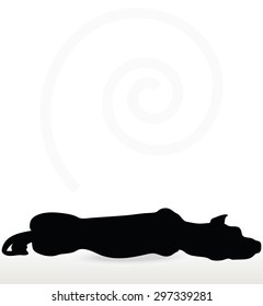 Vector Image - dog silhouette in asleep pose isolated on white background 