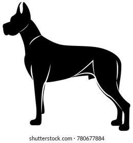 Vector image of a dog silhouette of a breed royal dog on a white background