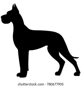 Vector image of a dog silhouette of a breed royal dog on a white background