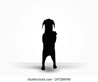 Vector Image - dog silhouette in default pose isolated on white background 