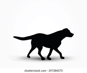 Vector Image - dog silhouette in default pose isolated on white background 