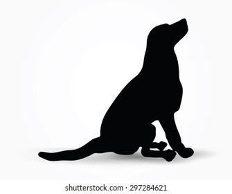 Vector Image - dog silhouette in default pose isolated on white background 