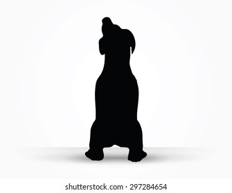 Vector Image - dog silhouette in default pose isolated on white background 