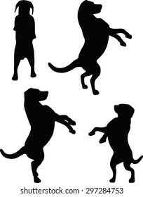 Vector Image - dog silhouette in default pose isolated on white background 