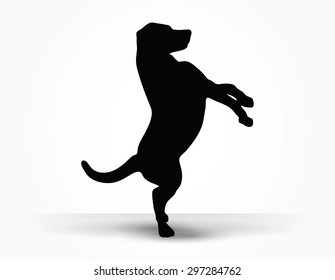 Vector Image - dog silhouette in default pose isolated on white background 