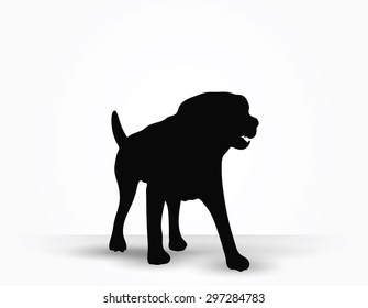 Vector Image - dog silhouette in default pose isolated on white background 
