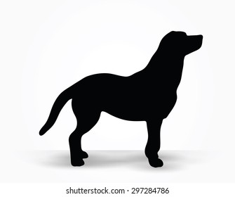 Vector Image - dog silhouette in default pose isolated on white background 