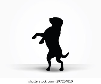 Vector Image - dog silhouette in default pose isolated on white background 