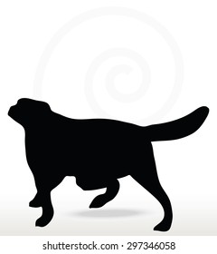 Vector Image - dog silhouette isolated on white background 