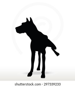 Vector Image - dog silhouette in leg raised pose isolated on white background 