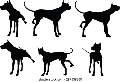 Vector Image - dog silhouette in leg raised pose isolated on white background 